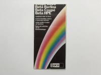 LANCIA: An original Lancia Beta/1300 colour chart for Coupe 1300, Beta Berlina, Beta Coupe, Beta HPE models