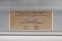 NORMAN HAMILTON: A large display piece as presented to Mr. Norman Hamilton on his 80th birthday in appreciation of his long time dedication to Porsche in Australia - 2