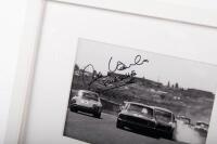 ALAN HAMILTON: A framed & glazed photograph signed by the late Alan Hamilton depicting a late 1960s Alan Hamilton in a Porsche 911 - 2