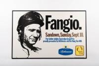 FANGIO: 'Fangio' - at Sandown, Sunday, Sept 10 1978, framed & glazed promotional poster