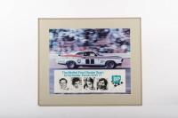 FORD: A rare original poster featuring the winning Moffat Ford Dealer Team at the 1977 Bathurst race, signed in pen by Moffat, Ickx, Bond & Hamilton, 40cm high, 47cm wide overall