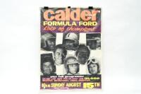 CALDER: A large screen printed fluorescent colour poster promoting 'Calder - Formula Ford - Race of Champions - Sunday August 15th 1971