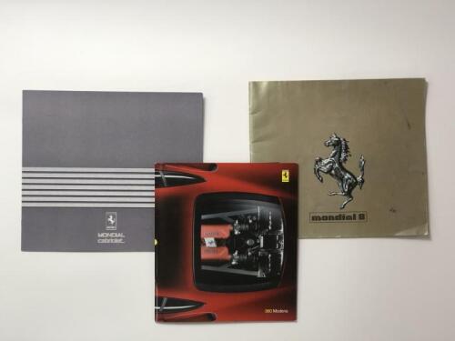 FERRARI: Three Ferrari sales brochures. Mondial Cabriolet, Mondial 8 & Modena 360 sales brochures