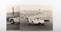 ALAN HAMILTON: Two large photographs on masonite base of Alan Hamilton racing a thought to be Porsche 904/8 Bergspyder
