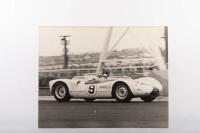 ALAN HAMILTON: Two large photographs on masonite base of Alan Hamilton racing a thought to be Porsche 904/8 Bergspyder - 2