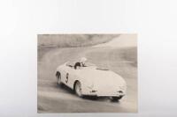 ALAN HAMILTON: Four photographs on masonite base of Alan Hamilton racing a thought to be Porsche 356 Speedster - 5