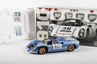 PORSCHE 910: An highly detailed Exoto Motorbox 1:18 scale 1966/67 Porsche Type 910 in Le Mans light blue model in original box - 2