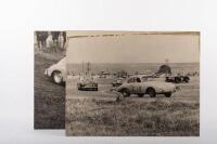 PORSCHE 356: Three black and white photographs on masonite, possibly circa late 1960s&nbsp;of thought to be Alan Hamilton racing&nbsp;a Porsche 356 - 4