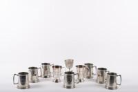 LAKELAND HILL CLIMB: A group of ten trophy mugs and cups awarded to Alan Hamilton at the Lakeland, Victoria Hill Climb