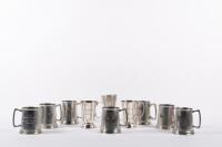 LAKELAND HILL CLIMB: A group of ten trophy mugs and cups awarded to Alan Hamilton at the Lakeland, Victoria Hill Climb - 2