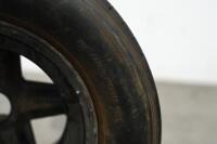 RACING WHEEL: A rear racing wheel with tyre, believed to have suited either a Porsche 908 or 917, 35cm wide - 3