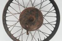 FRONT WHEEL: A pre-war 20 inch front wheel thought to possibly suit either an Ariel or Norton - 2