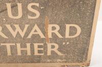 WINSTON CHURCHILL: A large original print on masonite with Winston Churchill portrait with famous quote 'Let Us Go Forward Together - 2