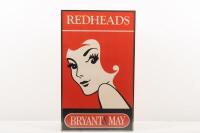 REDHEADS: An original 'Redheads Bryant & May' matches advertising poster, framed and glazed, 71.5cm high x 42.5cm wide