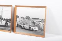 ALAN HAMILTON / PORSCHE 906: Two large framed black & white photographs of Alan Hamilton driving his Porsche 906 Spyder, both signed by well known motoring photographer Peter R. A'bbs - 3