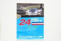 ROTHMANS PORSCHE: A large original 1987 printed poster, '24 Heures Du Mans '87' with Rothmans Porsche photo at top and race results listed, 101cm high, 76cm wide