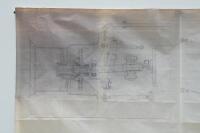 PORSCHE 917: A very large 1973 dated blueprint diagram of Porsche 917 mechanicals, numbered '917.330.004.30' to lower right corner, 1.43m&nbsp;high, 2.4m wide - 4