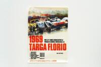 PORSCHE POSTER: A large original 1969 printed Porsche poster celebrating the Porsche 908 victory at the 1969 Targa Florio