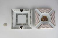 TOBACCANO:Two porcelain ash trays, produced by Prometheus, San Marino Italy and Bidasoa, Spain, each 18cm square.&nbsp;