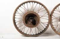 REAR WHEELS: Two one piece rear wheels, to suit pre war British, model unknown - 3