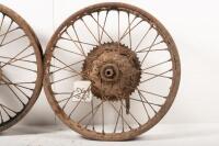 REAR WHEELS: Two one piece rear wheels, to suit pre war British, model unknown - 4