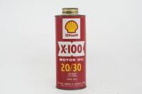 SHELL: A Shell 'X-100 20/30' Motor Oil one quart tin - 2