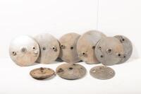 BRAKE BACKING PLATES: A group of assorted brake backing plates