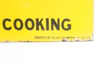 PENNANT: An original c1920s-1930s Shell Pennant Kerosene 'Lighting Heating Cooking' double sided post mount enamel sign 30.5cm high, 56cm wide - 3