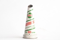 CASTROL: An original c1970s Castrol 'XL - With Liquid Tungsten 20W-30-50 MS' tin top pourer