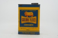 GOLDEN FLEECE: A Golden Fleece one imperial quart tin marked 'Shock Absorber Light'&nbsp;