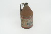 COR: A scarce early Commonwealth Oil Refineries (C.O.R) Coralite lamp kerosene one imperial quart tin - 2