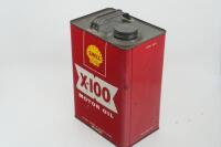 SHELL: A nice Shell X-100 '30/40' grade one gallon motor oil tin - 2