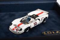 LOLA T70: A Fly 1:43&nbsp;scale Lola T70 Spyder model, the number&nbsp;#52 race car&nbsp;as raced at Laguna Seca&nbsp;by Peter Revson in 1967 - 2