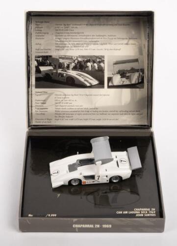 CHAPARRAL 2H: A Minichamps 1:43 scale 1969 Chaparral 2H Can Am model, from Laguna Seca driven by John Surtees