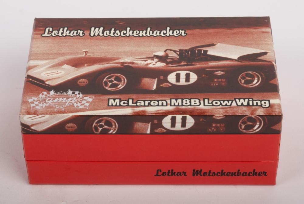 MCLAREN M8B: A GMP 1:43 scale McLaren M8B low wing model, driven