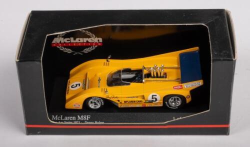 MCLAREN M8F: A Minichamps 1:43 scale McLaren M8F model, the number #5 race car as raced in the 1971 Can Am series by Denny Hulme