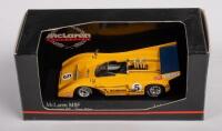 MCLAREN M8F: A Minichamps 1:43&nbsp;scale&nbsp;McLaren M8F model, the number #5 race car as raced in the 1971 Can Am series by Denny Hulme