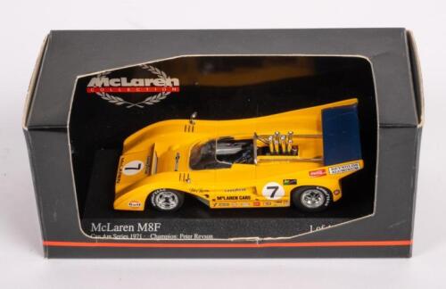 MCLAREN M8F: A Minichamps 1:43 scale McLaren M8F model, the number #7 race car as raced by Peter Revson during 1971