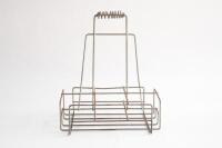 BOTTLE RACK: An original six bottle wire rack as suited for oil bottles - 4