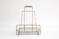 BOTTLE RACK: An original six bottle wire rack as suited for oil bottles - 5