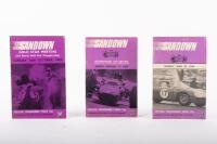 SANDOWN: Three programmes from L.C.C.A events held at Sandown in 1966, featuring the Ferrari 250LM on one cover