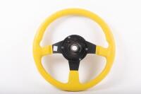 MOMO: A Momo&nbsp;Corse yellow leather racing steering wheel [P/N KBA&nbsp;70116] - 3