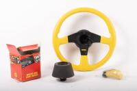 MOMO: A Momo&nbsp;Corse yellow leather racing steering wheel [P/N KBA&nbsp;70116] - 4