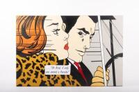 PORSCHE WALL ART: A&nbsp;mixed media acrylic on canvas painting by renowned artist Terry Lawrie, 'Oh Brad, if Only you owned a Porsche', done in the Roy Lichtenstein, Pop Art style