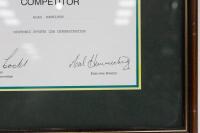 ADELAIDE GRAND PRIX: Two items from the Adelaide Grand Prix, includes a competitor certificate made out to Alan Hamilton from the inaugural 1985 Adelaide Grand Prix and a small plaque from the 1986 event for historic competition - 6