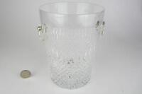 ICE BUCKET: A very finely cut twin-handled crystal ice bucket
