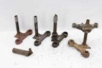 TRIPLE CLAMPS: A group of four&nbsp;assorted fork triple clamps, includes some thought to be from BSA and Matchless