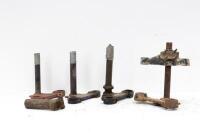 TRIPLE CLAMPS: A group of four&nbsp;assorted fork triple clamps, includes some thought to be from BSA and Matchless - 2