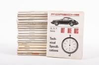 PORSCHE: A group of 20 Porsche model pocketbooks, published by Porsche circa mid 1970s and early 1980s, each edition includes technical specifications & tolerances on different models
