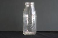 CALTEX: An original embossed Caltex one quart glass oil bottle&nbsp;